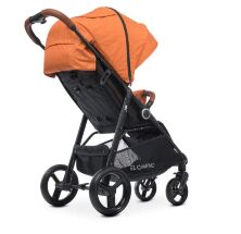 Прогулянкова коляска дитяча El Camino ME 1024 X4 Orange Lines з чохлом на ніжки та дощовиком/жовтогаряча