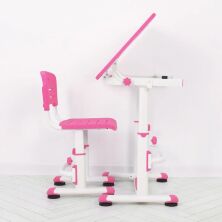 Дитяча регульована пластикова парта зі стільцем Bambi M 4820-8 рожева / для дівчинки