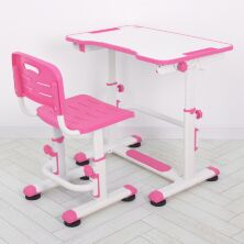 Дитяча регульована пластикова парта зі стільцем Bambi M 4820-8 рожева / для дівчинки