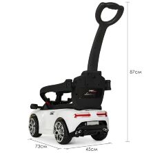 Дитяча каталка-толокар машина електромобіль 2 в 1 Lamborghini M 3591L-1 біла з батьківською ручкою