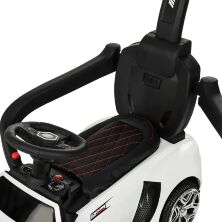 Дитяча каталка-толокар машина електромобіль 2 в 1 Lamborghini M 3591L-1 біла з батьківською ручкою