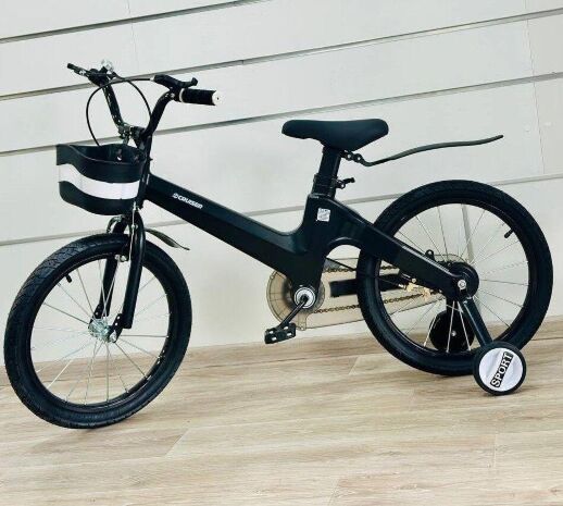 Дитячий двоколісний магнієвий велосипед 12 дюймів Maraton CRUISER M02 з кошиком чорний