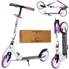 Складаний двоколісний дитячий самокат iTrike SR2-051-WV Алюмінієвий з ручним гальмом / Біло-Фіолетовий**