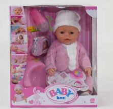 Пупс функціональний пупсик Baby Love BL 020 C Лялька карапуз c аксесуарами / 8 функцій (аналог Baby Born)