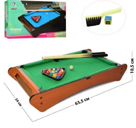Настільна гра Більярд на ніжках 2035+2 дерев'яний кий кулі щітка крейда **