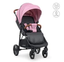 Прогулянкова коляска дитяча El Camino ME 1024 X4 Pink Lines з чохлом на ніжки та дощовиком Рожева для дівчинки