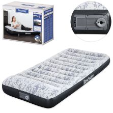 Надувний односпальний велюр матрац-ліжко BESTWAY 67834 з вбудованим електронасосом. Розмір 188-99-30 см