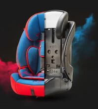 Дитяче автокрісло-бустер Happy Dino (група 1-2-3 від 9 до 36 кг) анти-бічне дотик червоне