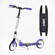 Складаний двоколісний самокат Best Scooter 32115 SHARK з ручним гальмом і амортизатором. Для дівчинки фіолетовий