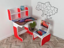 Дитяча парта шкільна растишка зі стільцем Тачки (Cars) 108, червона ***