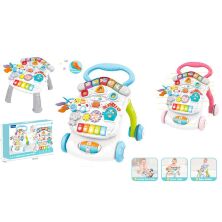 Музичний дитячий ігровий центр 2в1 6605A Каталка ходунки штовхач + Столик / ефекти від батарейок / 2 кольори