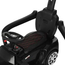 Дитяча каталка-толокар машина електромобіль 2 в 1 Lamborghini M 3591L-2 чорна з батьківською ручкою