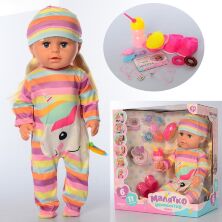Лялька пупс для дівчинки функціональна BLS007O-S-UA пляшечка заколочки гребінець п'є-обсикається**