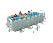 Каркасний прямокутний басейн INTEX 26784 / розмір 300 x 175 x 80см з фільтр-насосом і сходами
