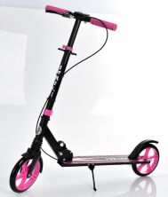 Дитячий підлітковий двоколісний складаний самокат iTrike SR 2-049-1-BP1 алюмінієвий / ПУ колесах / розов**