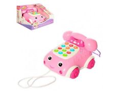 Іграшка каталка на мотузочці Музичний Навчальний телефон WinFun 0663 NL