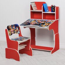 Дитяча регульована парта зі стільчиком растишка Bambi W 2071-118-2 "Щенячий патруль" червона**