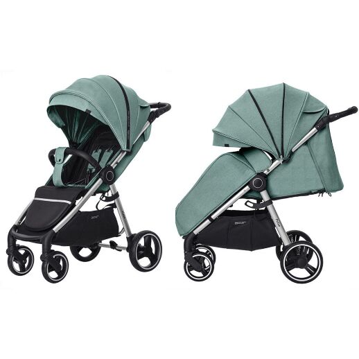 Прогулянковий дитячий візок CARRELLO Pulse CRL-5507 Basil Green з дощовиком / КОЛЯСКА дитяча зелена