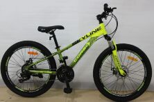 Спортивний гірський алюмінієвий велосипед MTB Corso SkyLine SL- 24744 колеса 24д/Shimano 21 швидкість/жовтий