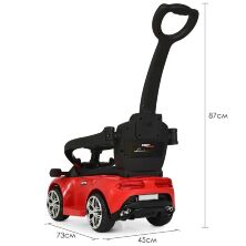 Дитяча каталка-толокар машина електромобіль 2 в 1 Lamborghini M 3591L-3 червона з батьківською ручкою **