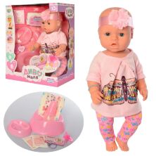 Лялька пупс для дівчинки функціональний LIMO TOY BL023J-DM-S-UA горщик пляшка підгузник соска п'є-обсикається