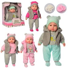 Музичний пупс пупсик для дівчинки LIMO TOY M 5424 UA м'яконабивний з соскою