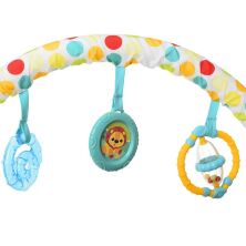 Дитячий шезлонг-качалка Bambi 6876 з регульованою спинкою / музика та вібро / жовто-зелений**