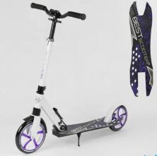 Двоколісний Самокат складаний Best Scooter 91458 з амортизатором / затискач керма / колір білий