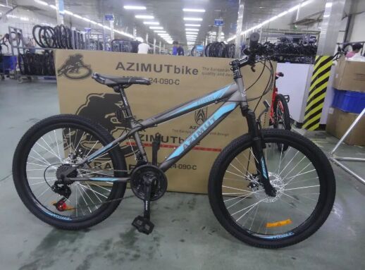Гірський спортивний однопідвісний велосипед AZIMUT Extreme 26 дюймів GFRD / SHIMANO / сіро-блакитний