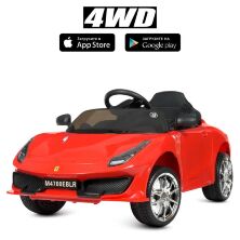 Дитячий одномісний електромобіль Машина Bambi 4WD M 4700EBLR-3 СпортКар Ferrari на EVA колесах з MP3 червоний*