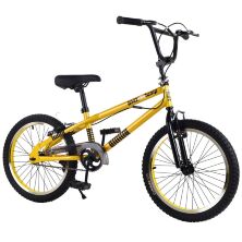 Дитячий двоколісний велосипед BMX 20 дюймів T-22061 з переднім і заднім ручним гальмами / жовтий