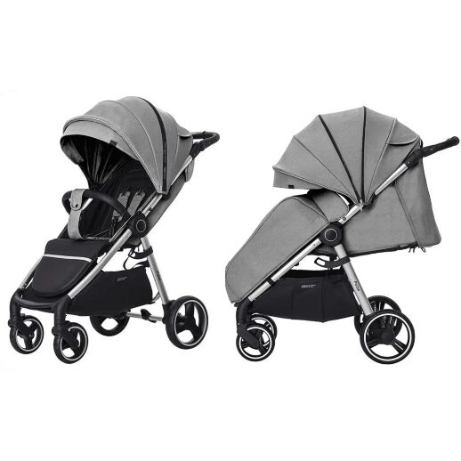 Прогулянковий дитячий візок CARRELLO Pulse CRL-5507 Pearl Grey з дощовиком / КОЛЯСКА дитяча сіра