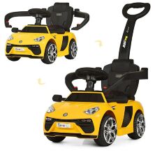 Дитяча каталка-толокар машина електромобіль 2 в 1 Lamborghini M 3591L-6 жовта з батьківською ручкою **