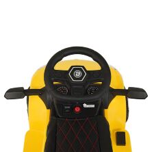 Дитяча каталка-толокар машина електромобіль 2 в 1 Lamborghini M 3591L-6 жовта з батьківською ручкою **