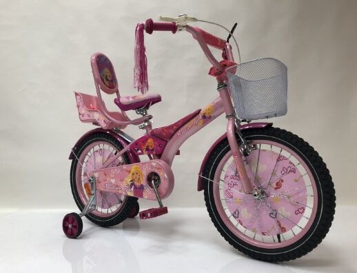Дитячий двоколісний велосипед 16 дюймів для дівчинки Racer з доповнений.колесами, сидінням для ляльки та кошиком
