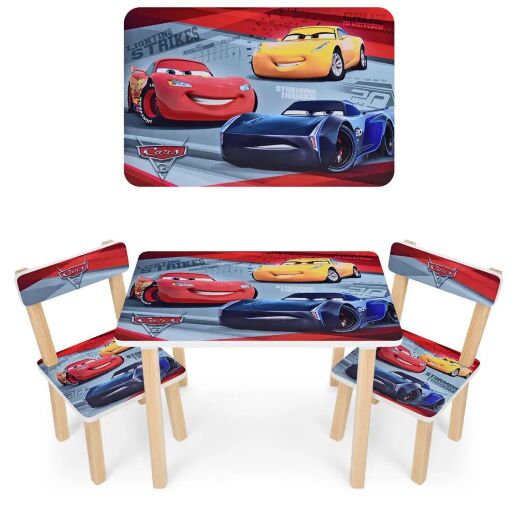 Дитячий пластиковий столик з двома стільчиками Bambi ETZY-13 бежево-коричневий