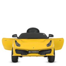 Дитячий одномісний електромобіль Машина Bambi 4WD M 4700EBLR-6 СпортКар Ferrari на EVA колесах з MP3 жовтий**