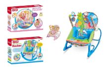 Дитячий шезлонг-качалка Крісло 8618/8619 дуга з іграшками / музика та вібрація / 2 кольори