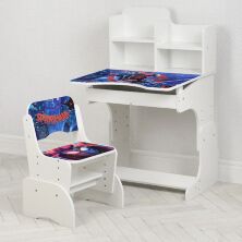 Дитяча регульована парта зі стільчиком растишка Bambi W 2071-119-1 "Спайдермен Людина Павук" біла**