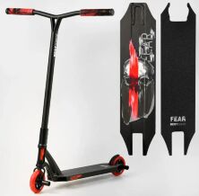 Трюковий двоколісний самокат Best Scooter МТ-50599 "FEAR" SCS-система ПЕГИ Алюмінієвий диск і дека / червоний