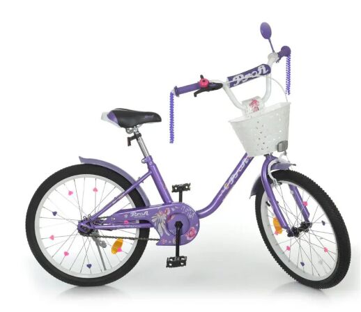 Дитячий двоколісний велосипед для дівчинки Profi Y2081-1K Ballerina з сидінням для ляльки/ колеса 20д / рожевий