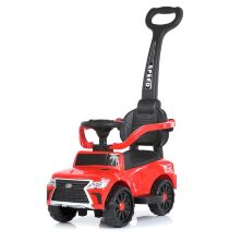 Машина каталка-толокар з батьків.ручкою 2в1 M 4809L-3 Електромобіль на EVA колесах / шкіряне сидіння /червоний