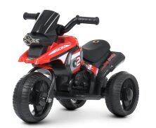 Дитячий електромобіль мотоцикл ТРИЦИКЛ Bambi M 4826L-3 зі шкіряним сидінням на пластикових колесах / червоний