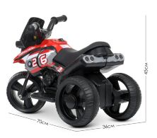 Дитячий електромобіль мотоцикл ТРИЦИКЛ Bambi M 4826L-3 зі шкіряним сидінням на пластикових колесах / червоний