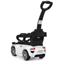 Дитяча каталка-толокар машина електромобіль 2 в 1 M 3592L-1 біла з батьківською ручкою **