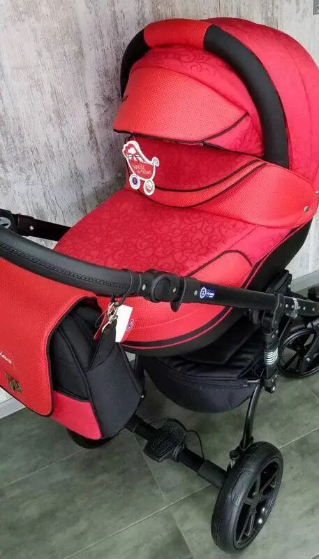 Коляска дитяча класична універсальна 2 в 1 MACAN Red червона