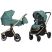 Коляска універсальна CARRELLO CRL-8510 Green Tea рама золота з дощовиком зелена