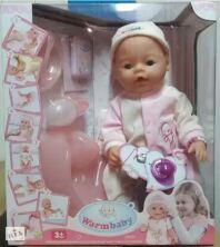 Пупс функціональний реборн для дівчинки Warm Baby (Беби Борн) 8006 J001-1 з аксесуарами