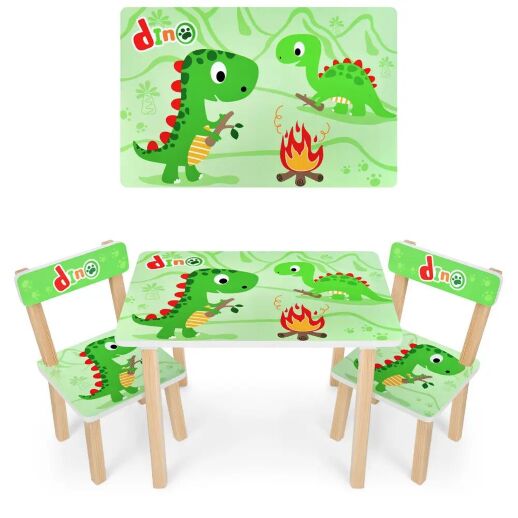 Дитячий пластиковий столик з двома стільчиками Bambi ETZY-13 бежево-коричневий