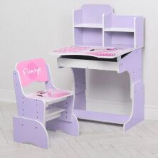 Дитяча регульована парта зі стільчиком растишка Bambi W 2071-74-4(UA) / бузковий Колір Фламінго**